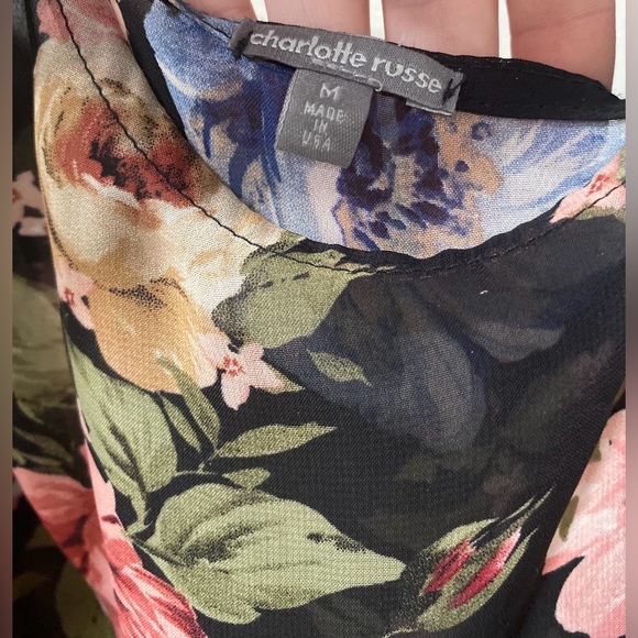 FINAL PRICE💚Charlotte Russe Black Cold Shoulder long Sleeved Tank size M - Picture 3 of 3